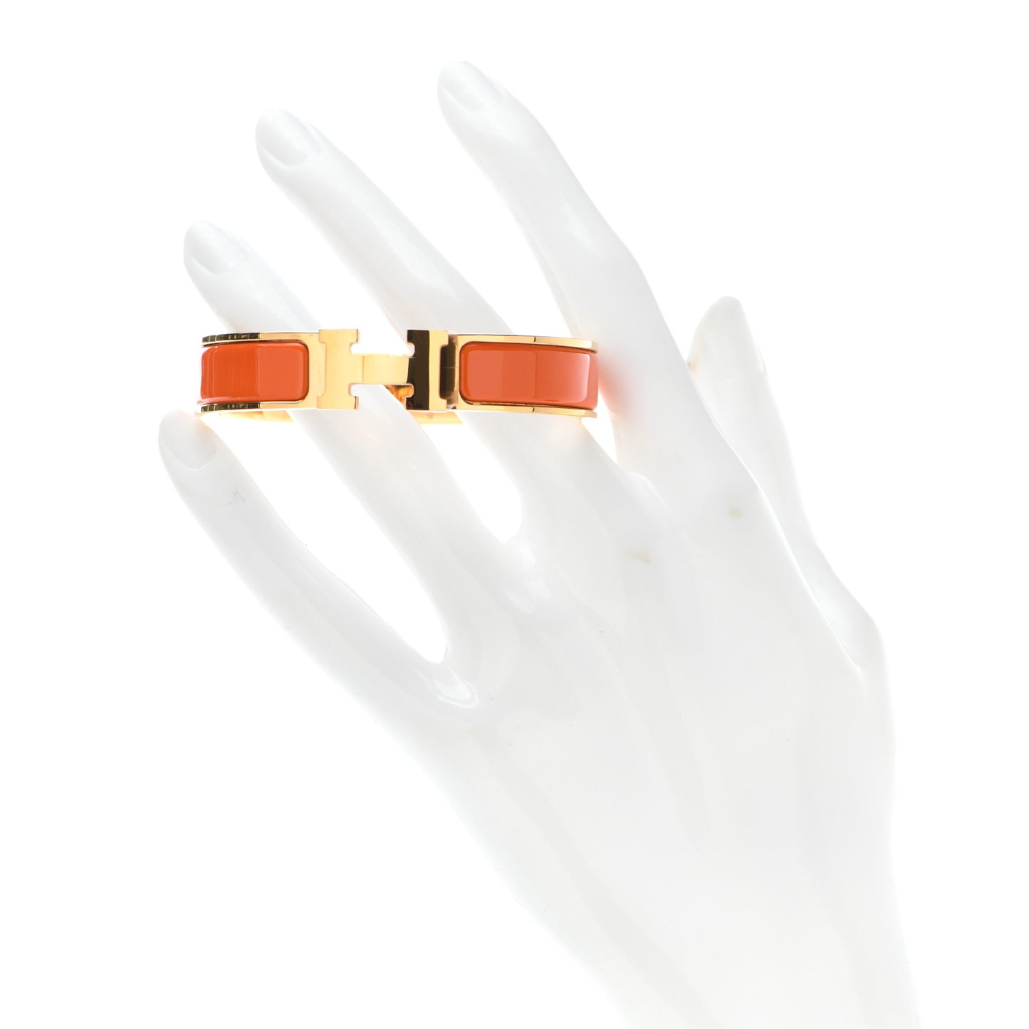 Enamel Narrow Clic Clac H Bracelet PM Orange