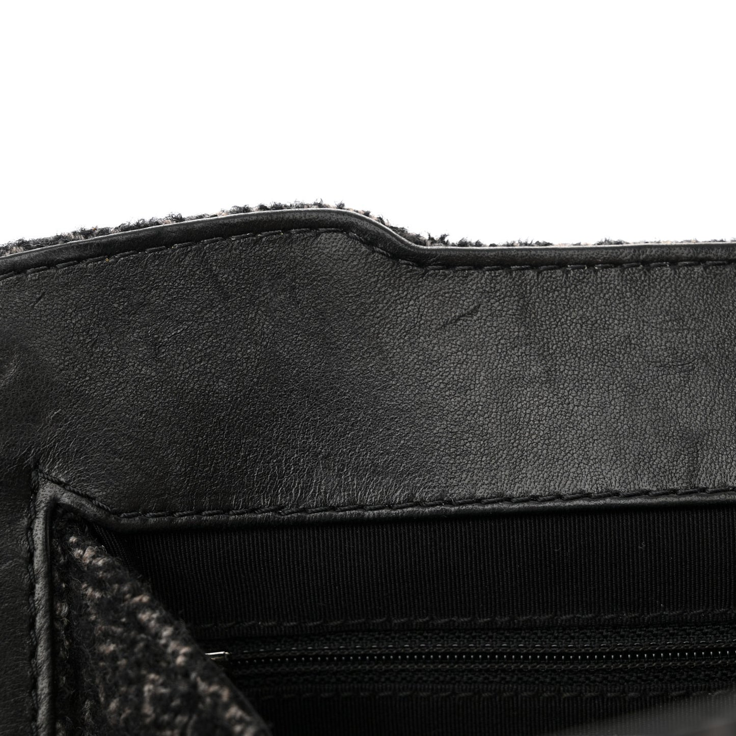 Wool Tweed Frame Bag Grey Multicolor