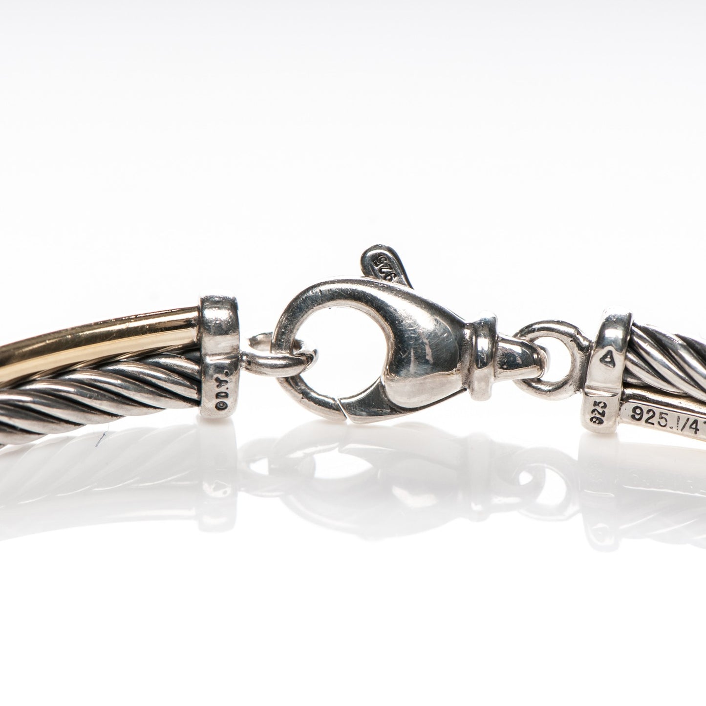 Sterling Silver 18K Yellow Gold 3mm Crossover Bracelet