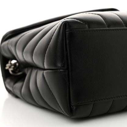Saint Laurent Calfskin Y Quilted Monogram Small Loulou Chain Satchel Black 9 of 10