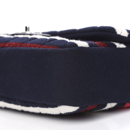 Chanel Jersey Felt Quilted Flap Red White Blue 8 of 10