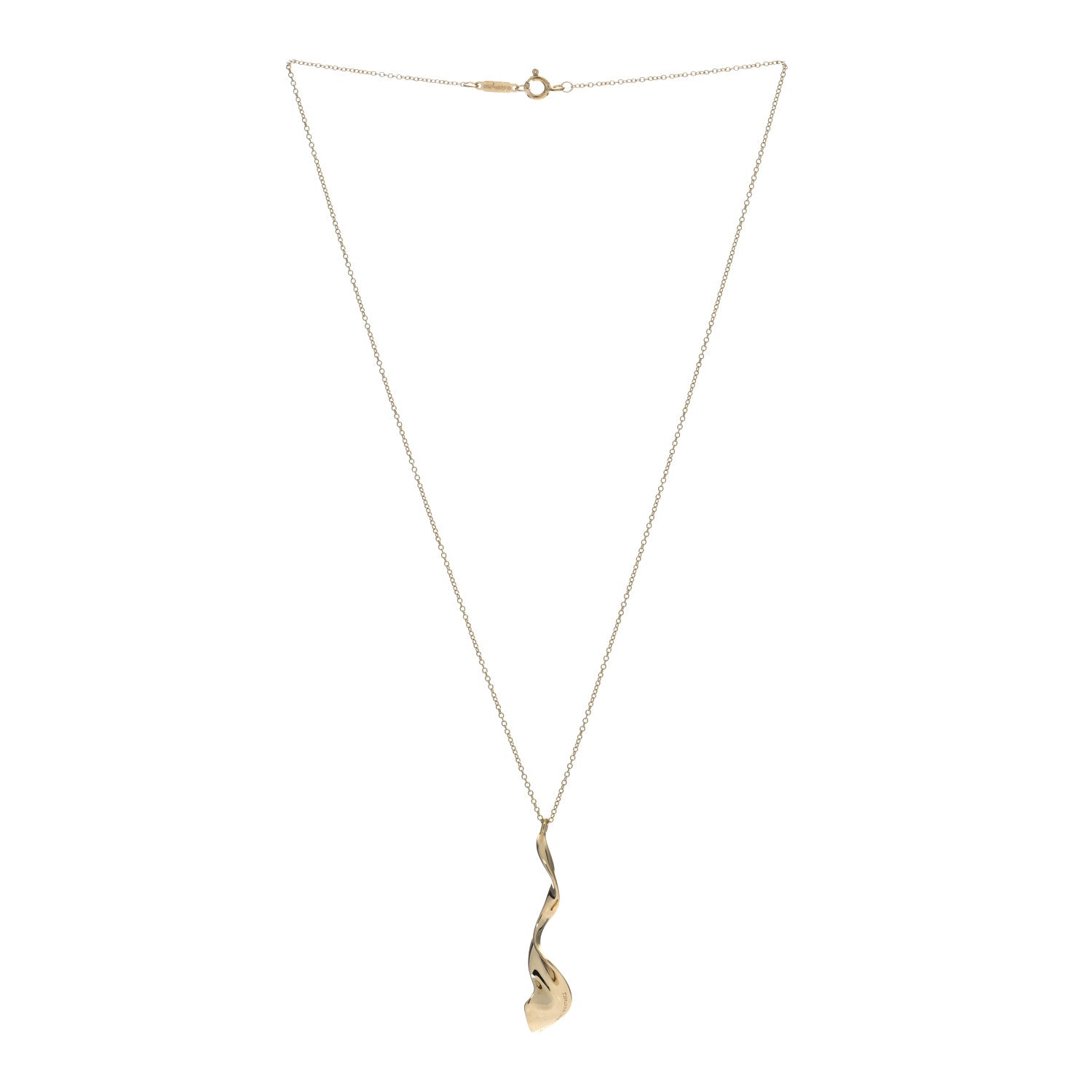 Tiffany 18K Yellow Gold Frank Gehry Large Orchid Pendant Necklace 2 of 4
