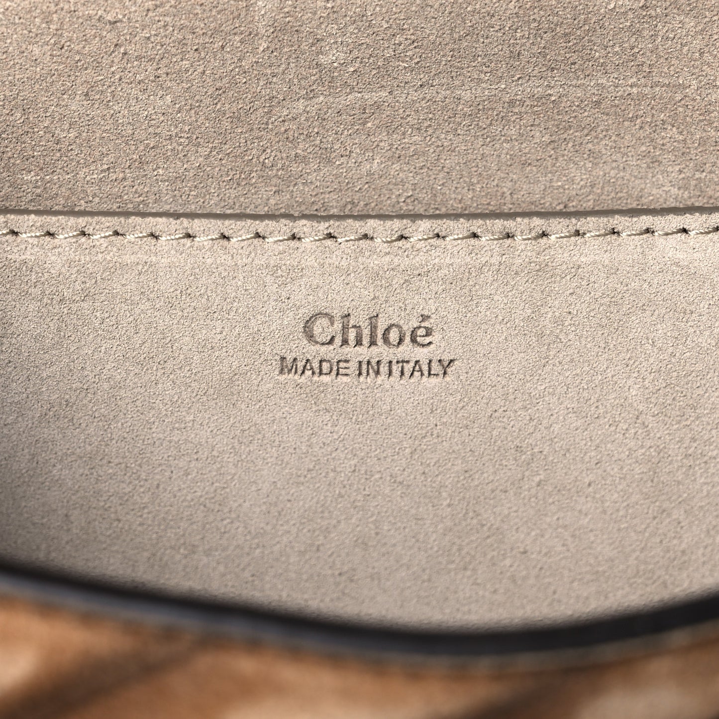 Suede Calfskin Quilted Drew Bijou Shoulder Bag Nut