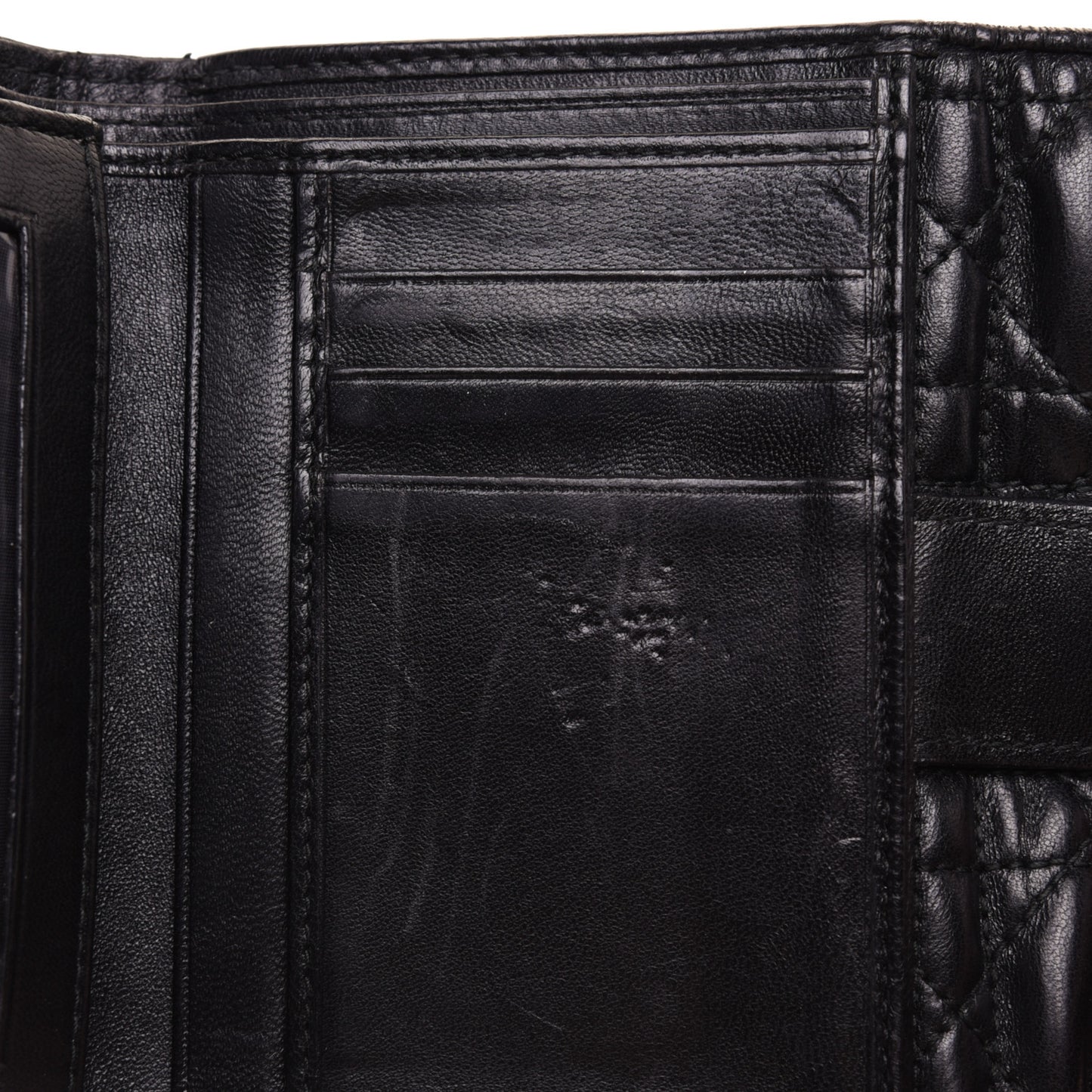 Lambskin Cannage Lady Dior Compact Wallet Black