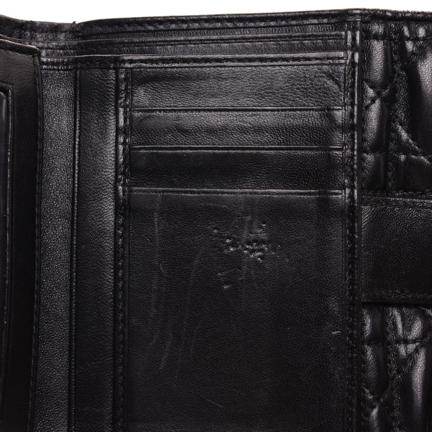 Christian Dior Lambskin Cannage Lady Dior Compact Wallet Black 10 of 12