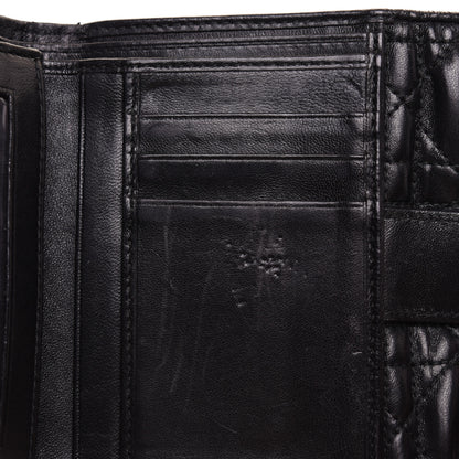 Christian Dior Lambskin Cannage Lady Dior Compact Wallet Black 10 of 12