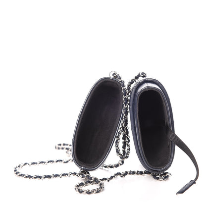 Chanel Lambskin Quilted Chain Around Phone Holder Navy 7 of 13