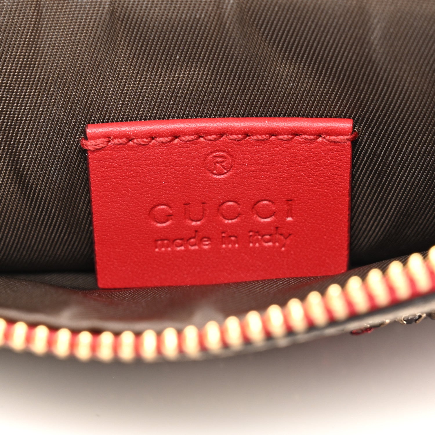 Gucci GG Supreme Monogram Merveilles Lips Zip Pouch Hibiscus Red 6 of 9