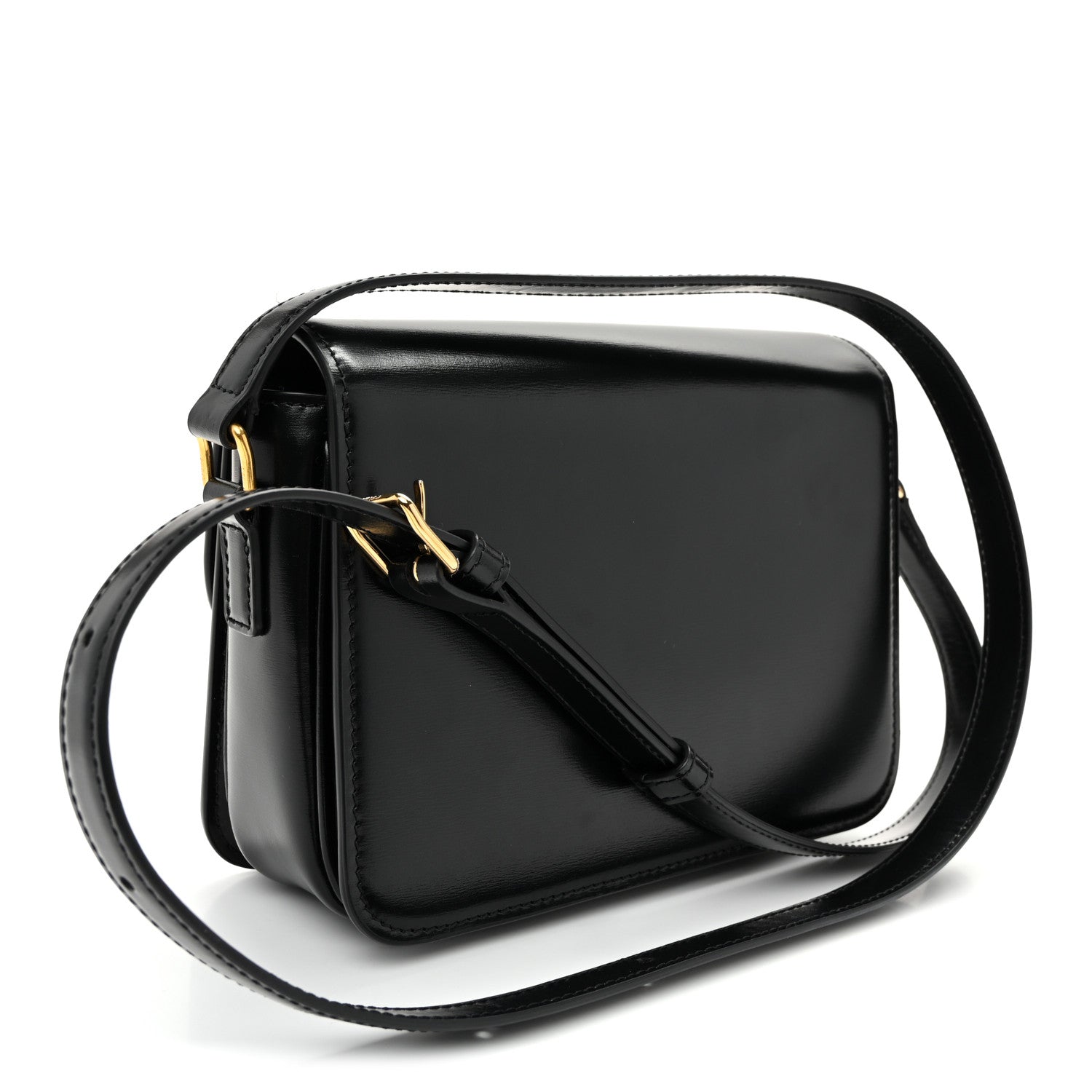 Celine Shiny Calfskin Teen Triomphe Black 3 of 11
