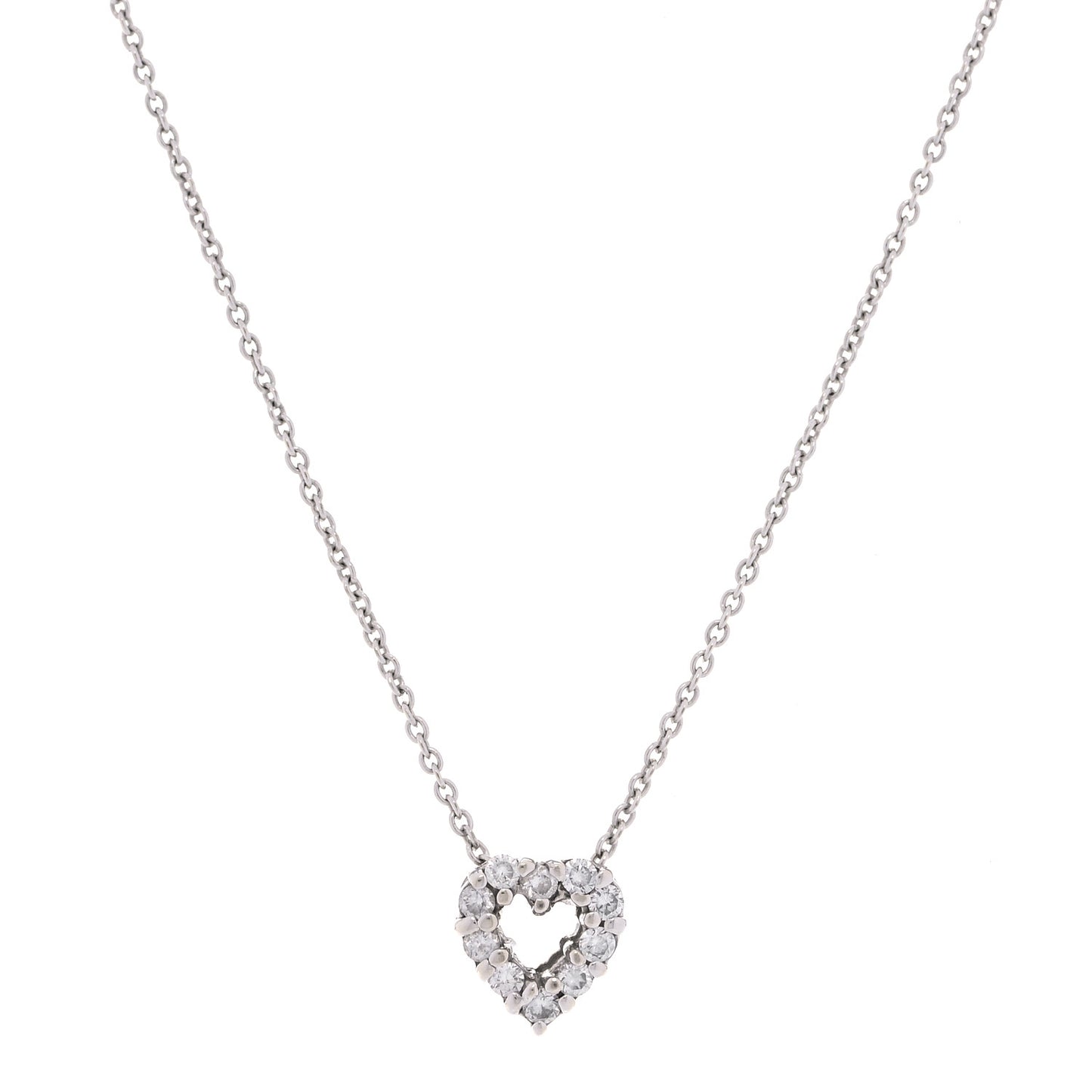 18K White Gold Diamond Tiny Treasures Heart Pendant Necklace