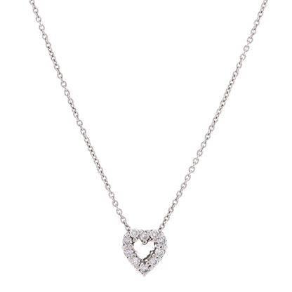 Roberto Coin 18K White Gold Diamond Tiny Treasures Heart Pendant Necklace 1 of 6