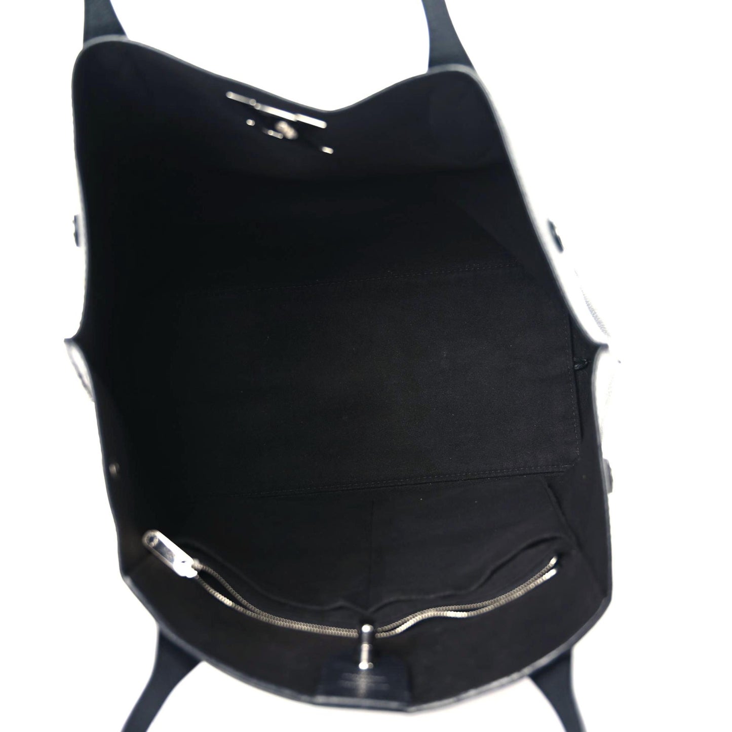 Calfskin Lockme Go Tote Black