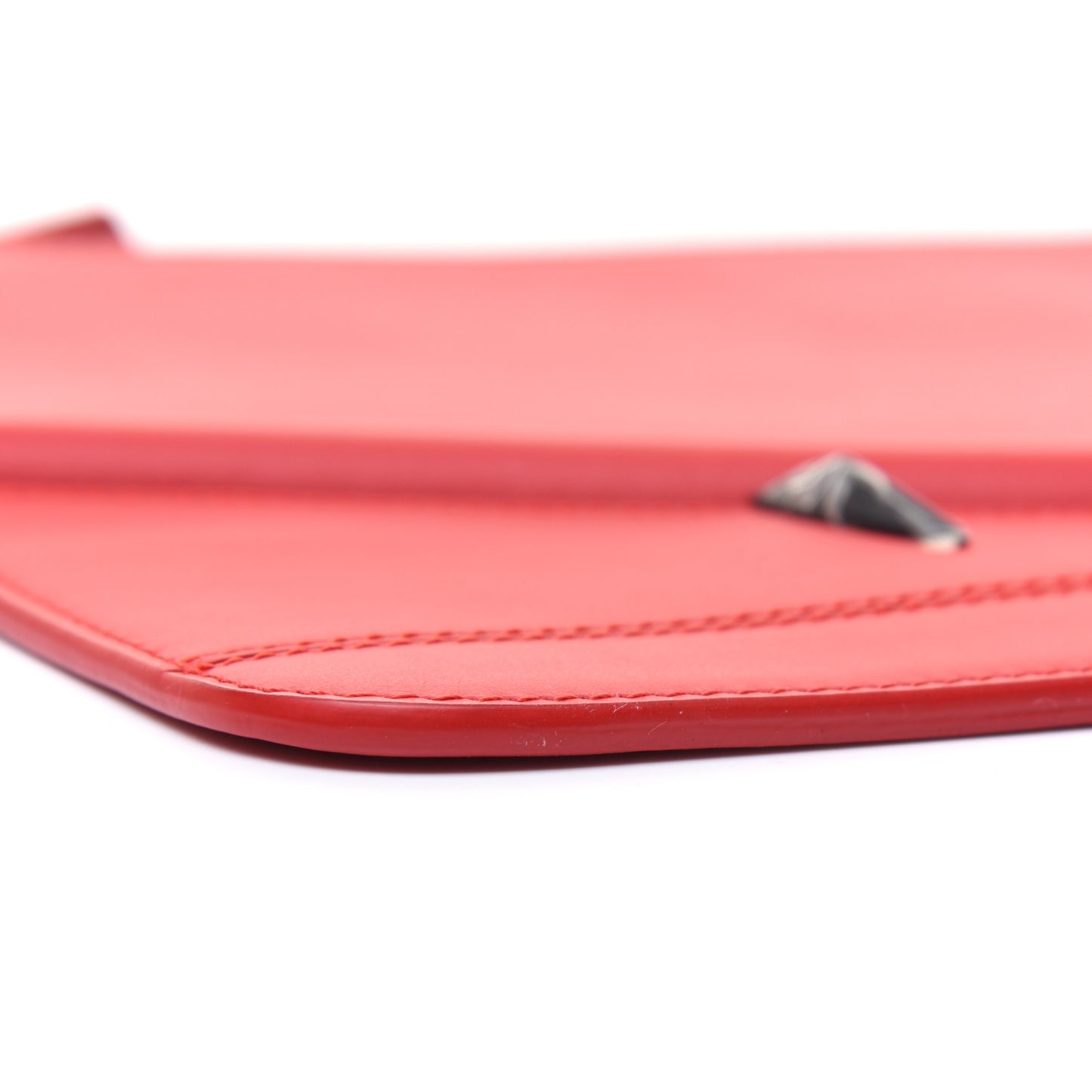 Vitello Century Eyebrow Monster Eyes Embossed Flat Pouch Rosso