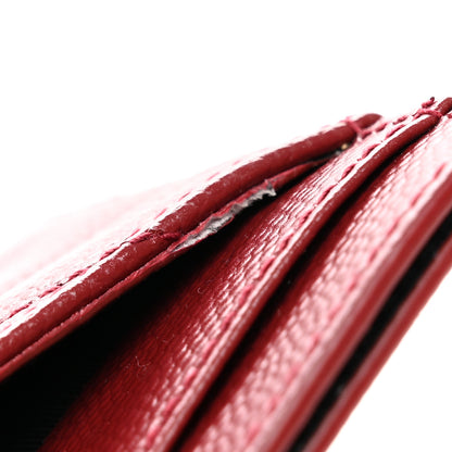 Saint Laurent Grain De Poudre Matelasse Chevron Monogram Credit Card Case Opyum Red 8 of 12
