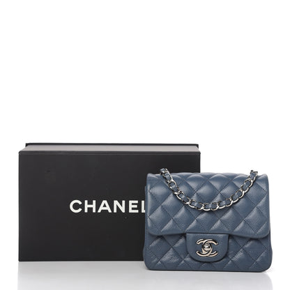 Chanel Caviar Quilted Mini Square Flap Dark Blue 11 of 11