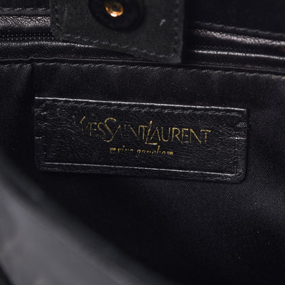 Saint Laurent Suede Studded Y Mombasa Horn Bag Black 6 of 12
