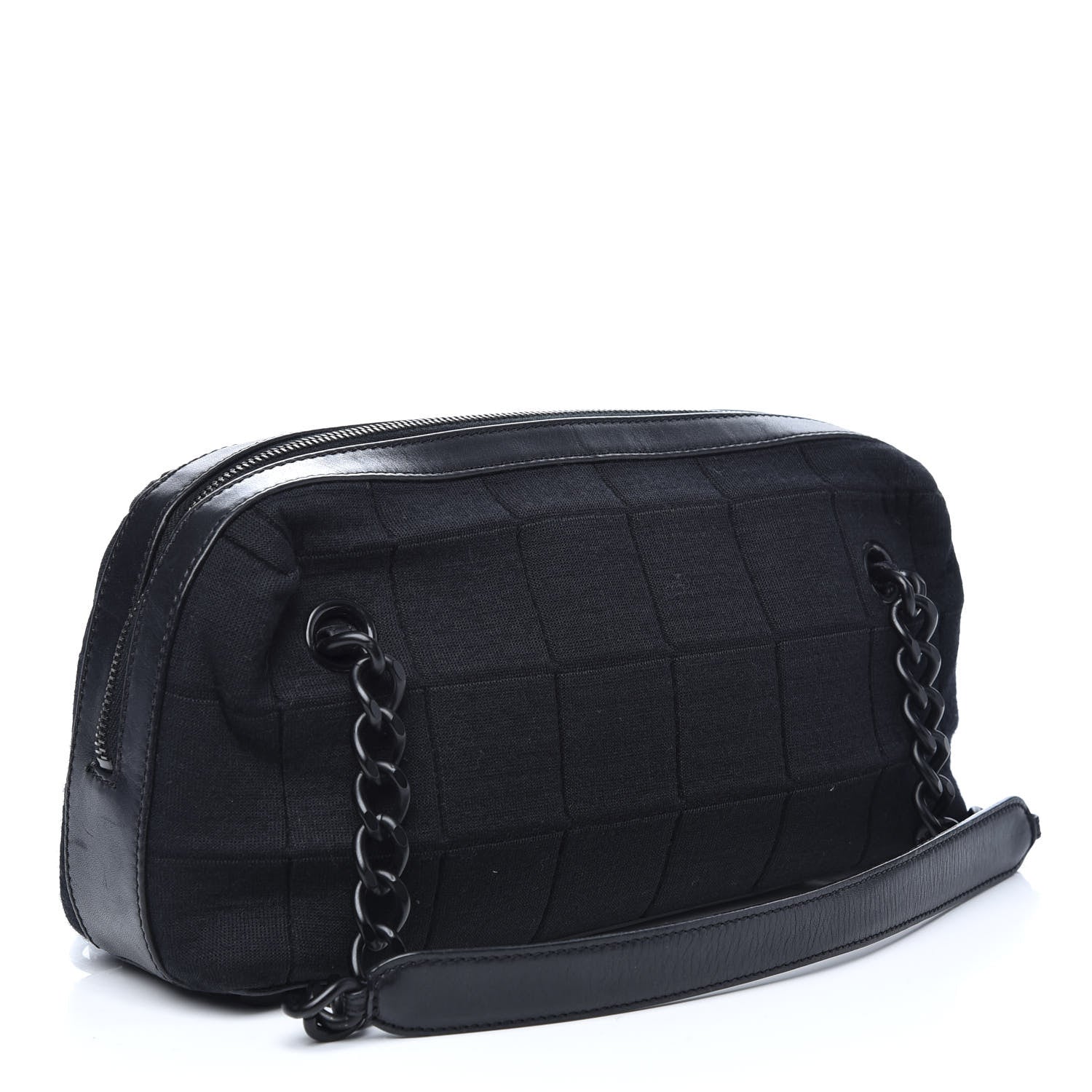 Chanel Jersey Quilted Chocolate Bar Shoulder Bag Black 3 of 9