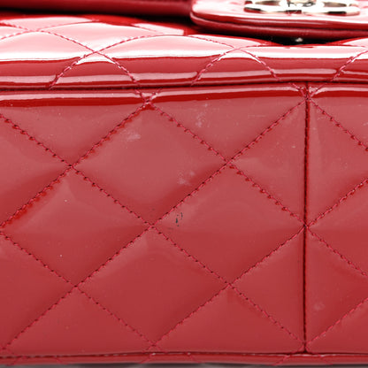 Chanel Patent Quilted Jumbo Double Flap Red 16 of 17