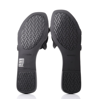 Hermes Rubber Aloha Sandals 39 Black 7 of 10