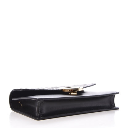 Fendi Vitello Liberty F is Fendi Bi-Color FF 1974 Embossed Medium Envelope Wallet On Chain Black Maya 4 of 8