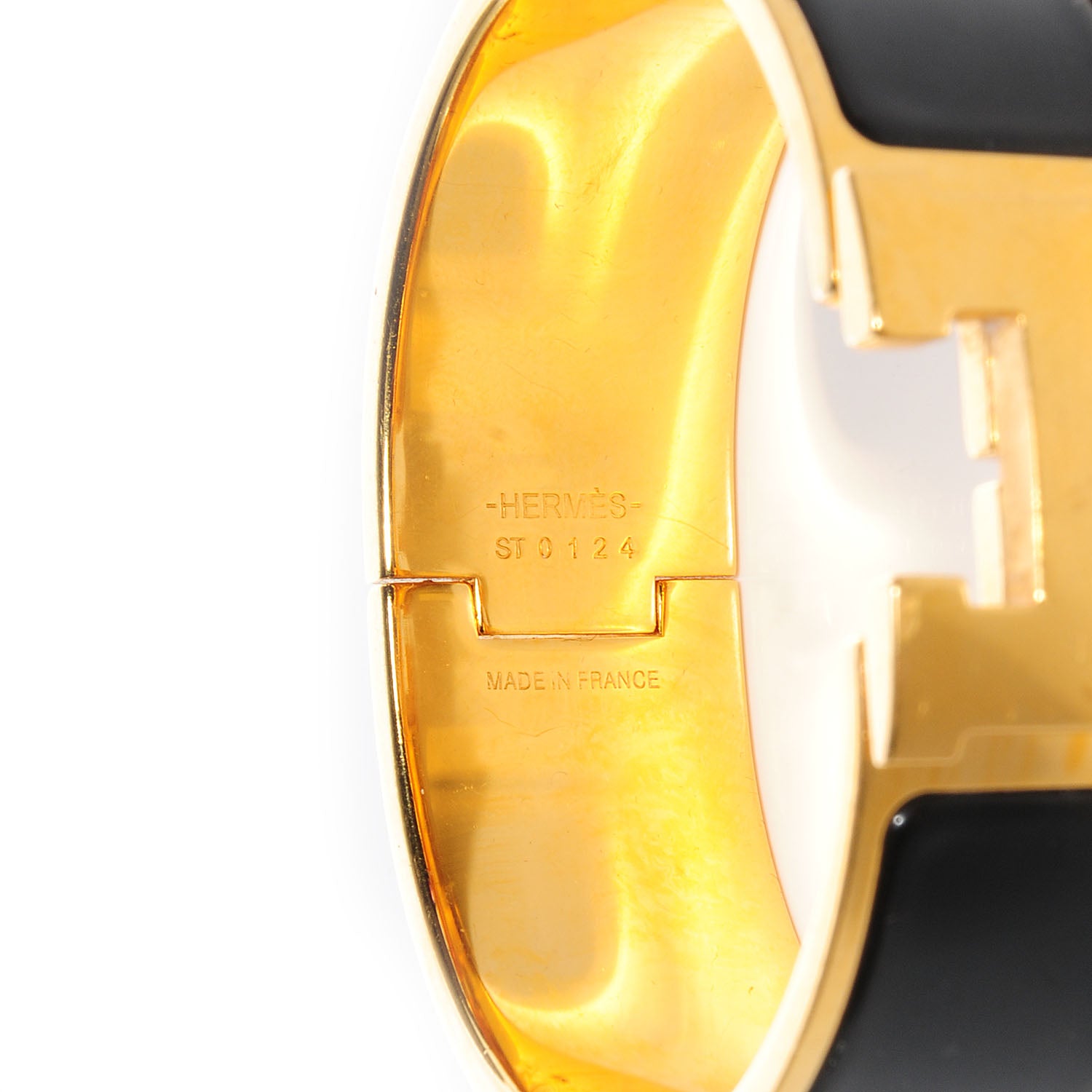Hermes Enamel Wide Clic Clac H Bracelet PM Black 3 of 5