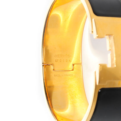 Hermes Enamel Wide Clic Clac H Bracelet PM Black 3 of 5