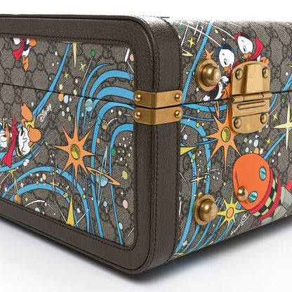 Gucci X DISNEY GG Supreme Monogram Donald Duck Retro Interlocking G Medium Savoy Suitcase Beige Multicolor New Acero 8 of 9