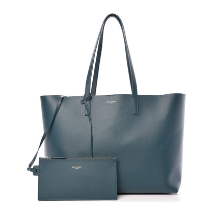 Saint Laurent Calfskin Large Shopping Tote Dark Turquoise 1 of 11