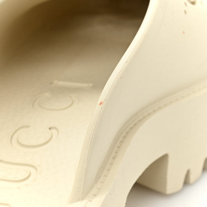 Gucci Rubber GG Monogram Perforated Elea Platform 55mm Lug Sole Sandals 39 Mystic White 12 of 16