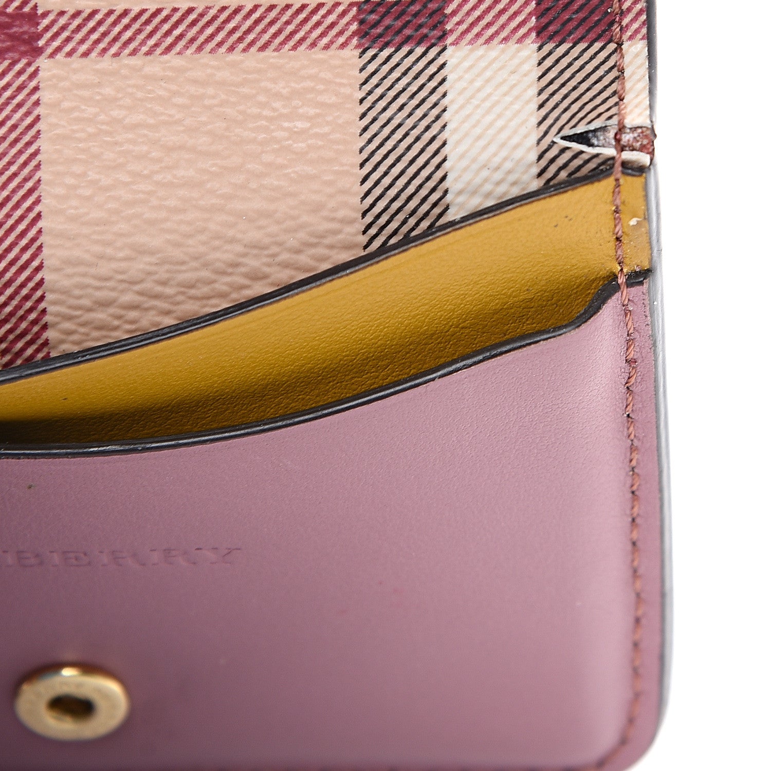 Burberry Soft Grain Calfskin Haymarket Check Camberwell Card Case Cinnamon Red Multi 7 of 8