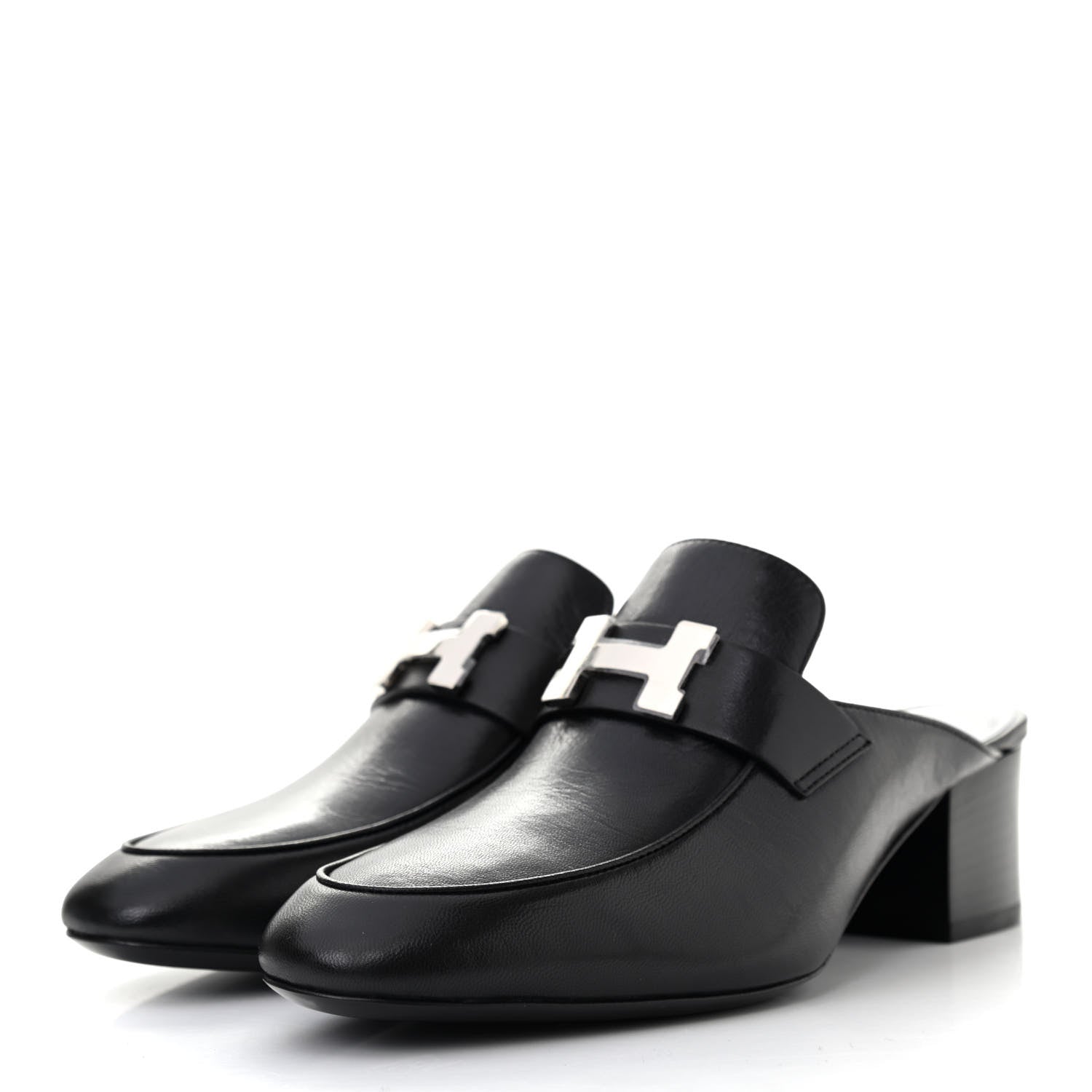 Hermes Goatskin Paradis Mules 37 Black 3 of 8