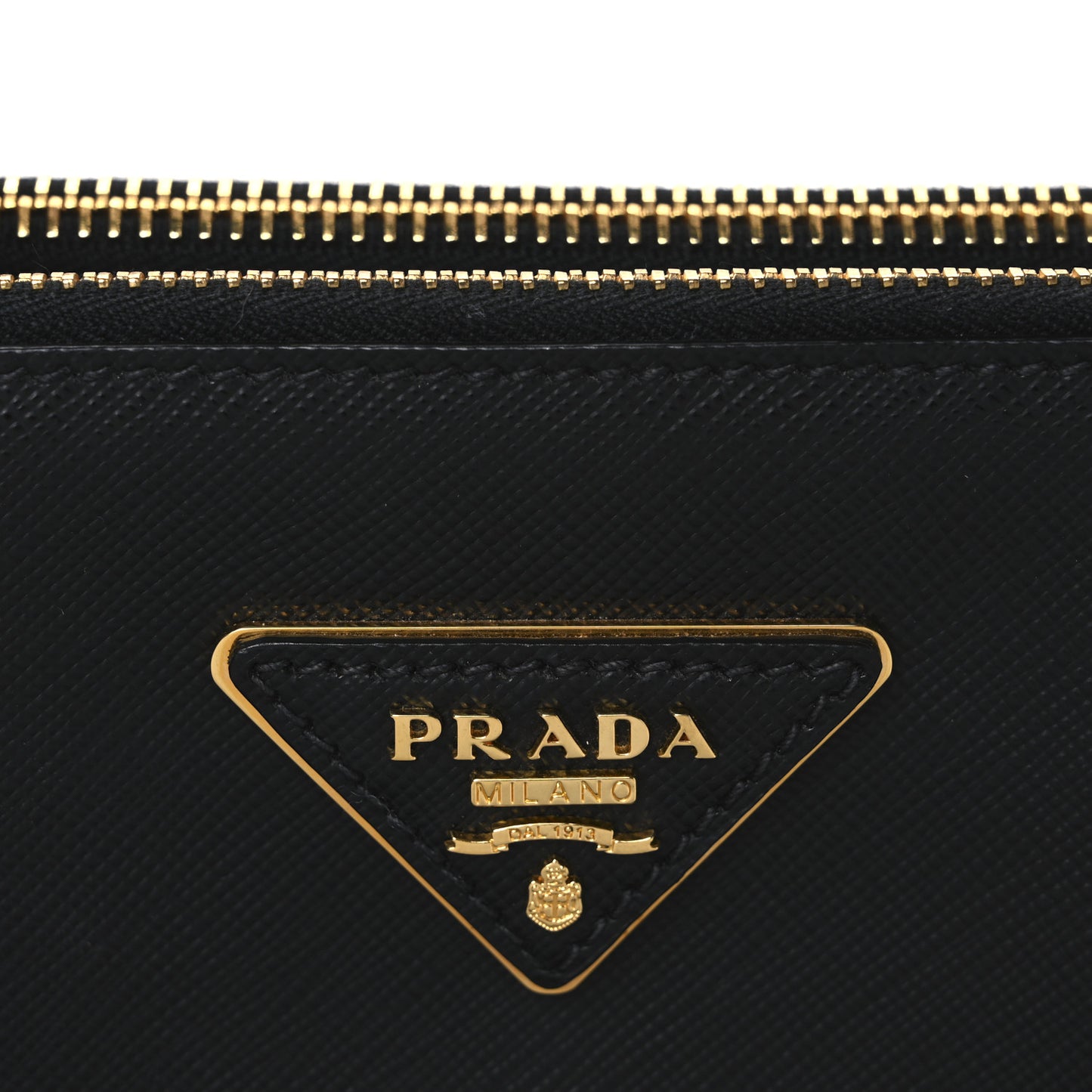 Saffiano Lux Medium Galleria Double Zip Tote Black