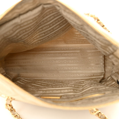 Prada Re-Nylon Impuntu Quilted Re-Edition 1995 Chaine Medium Tote Bag Beige 5 of 10