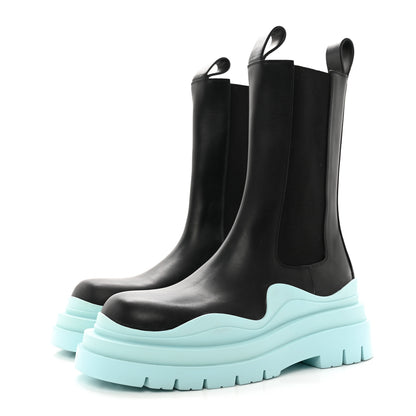 Bottega Veneta Calfskin Womens The Tire Chelsea Boots 39 Black Flannel 3 of 7