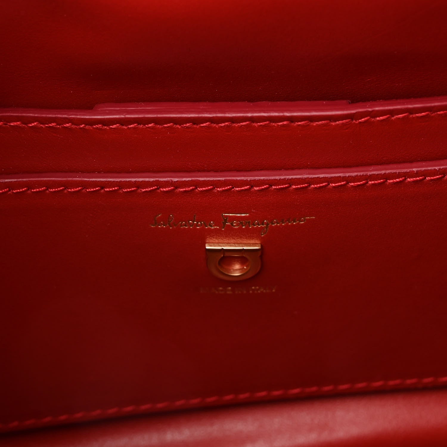 Salvatore Ferragamo Calfskin Quilted Gancini Camera Bag Red 5 of 8