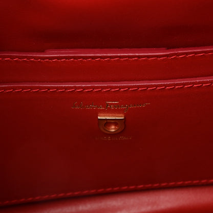 Salvatore Ferragamo Calfskin Quilted Gancini Camera Bag Red 5 of 8
