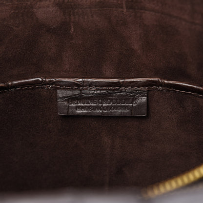 Nancy Gonzalez Crocodile Suede Shoulder Bag Brown 8 of 12
