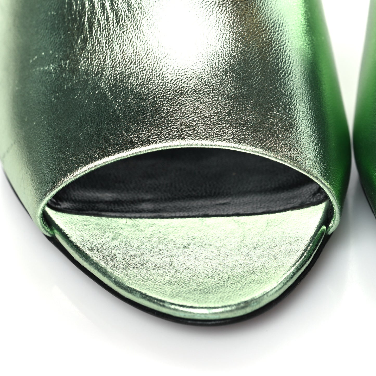 Metallic Nappa La 16 Mule Sandals 37 Green