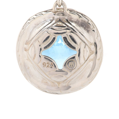 John Hardy Sterling Silver Blue Diamond Topaz Batu Naga Cushion Pendant Necklace 7 of 7