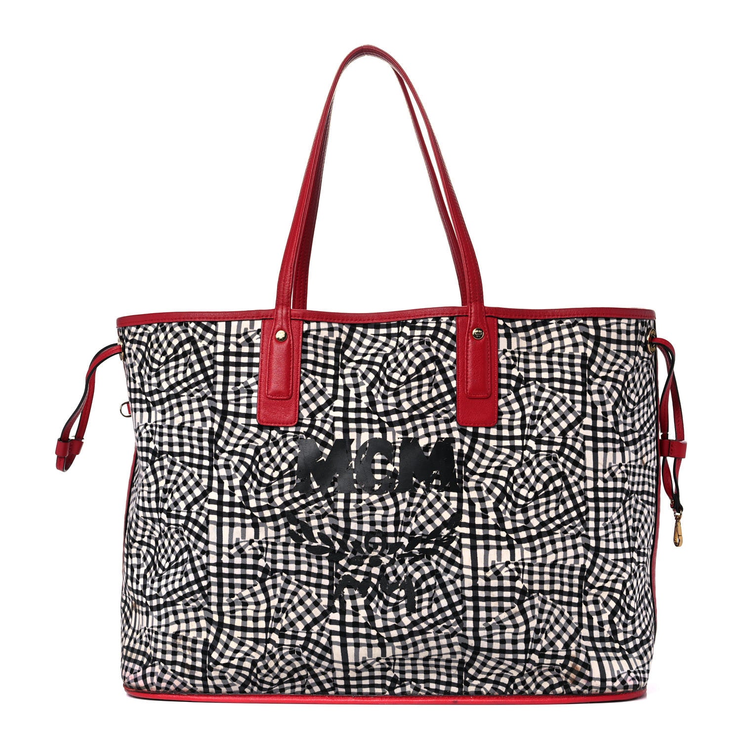 MCM Visetos Large Liz Reversible Shopper Tote Ruby Red 3 of 26