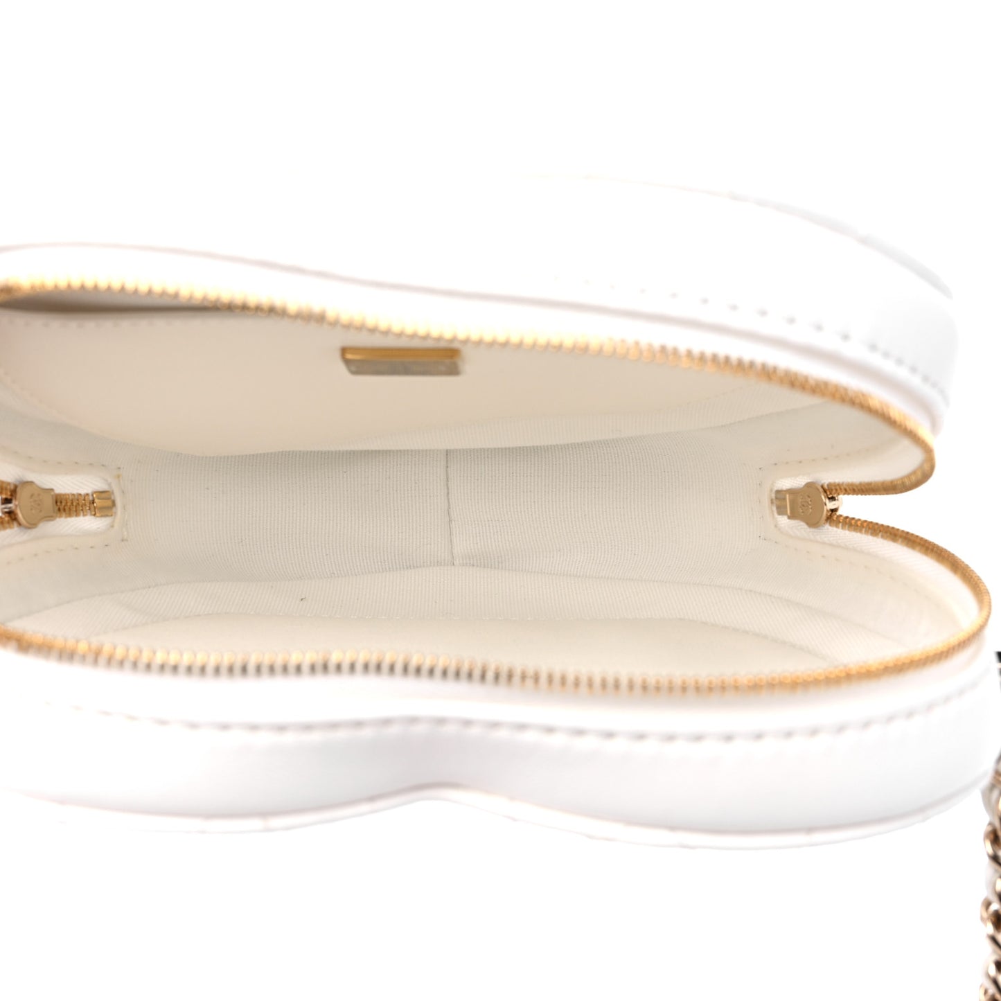 Lambskin Quilted CC In Love Heart Bag White