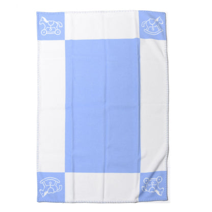 Hermes Wool Cashmere Adada Avalon Baby Blanket Blue Glacier 3 of 4