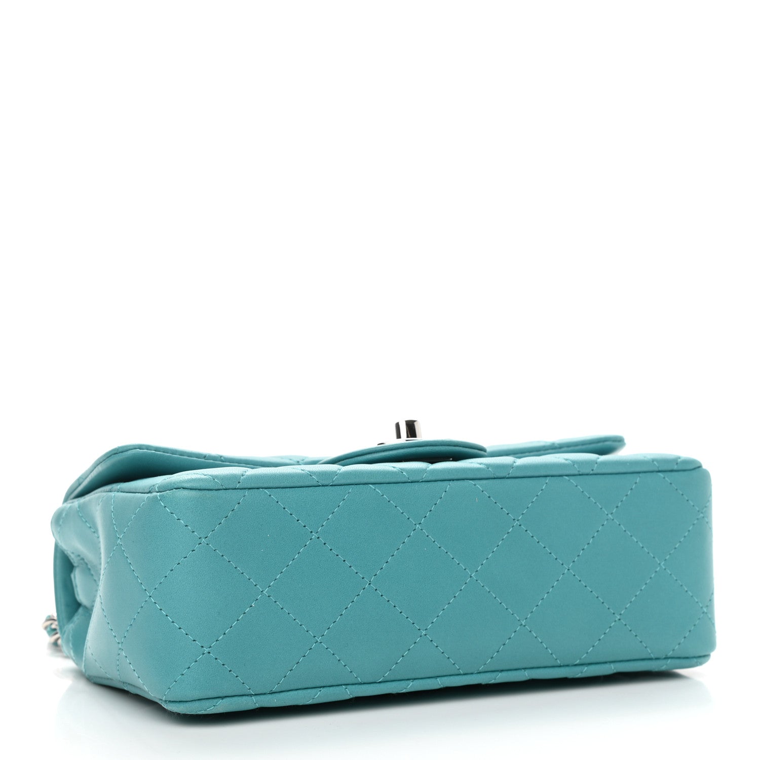 Chanel Lambskin Quilted Mini Rectangular Flap Turquoise 5 of 11