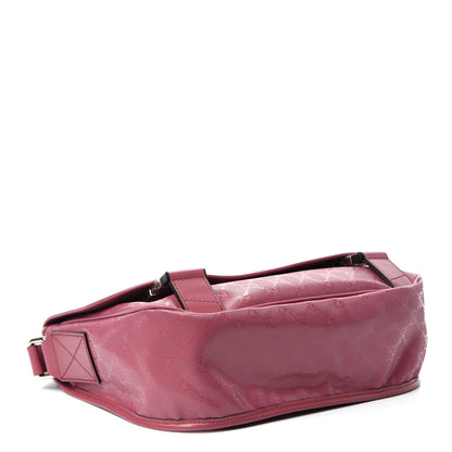 Gucci Imprime Monogram Medium Double Buckle Flap Messenger Bag Vintage Rose 4 of 10