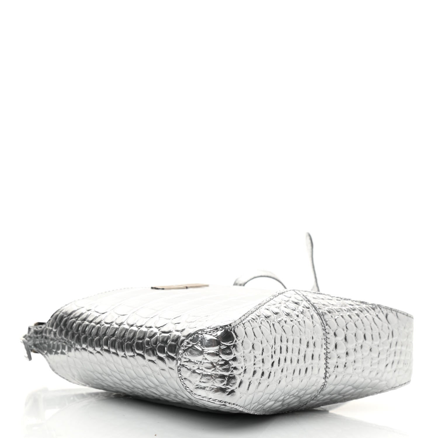Balenciaga Metallic Super Supple Calfskin Crocodile Embossed Small XX Bag Silver 4 of 9