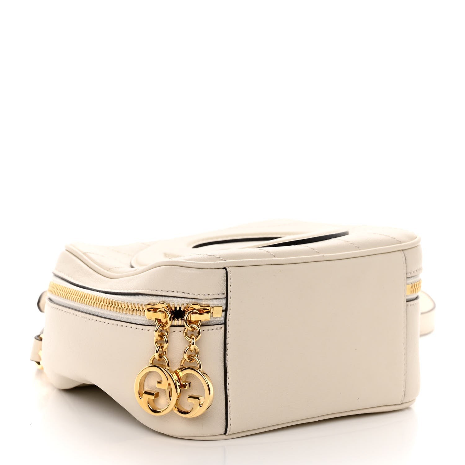 Gucci Sakai Be Green Calfskin Diagonal Stitched Blondie Top Handle Bag Mystic White 4 of 10