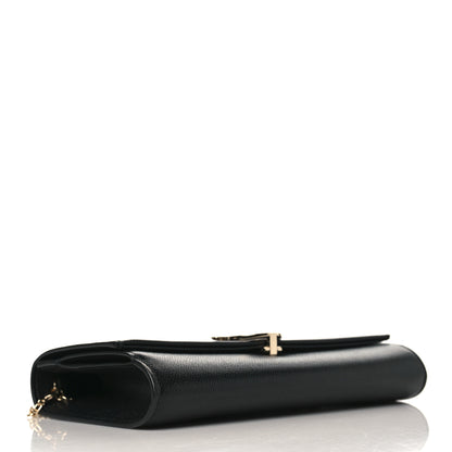 Salvatore Ferragamo Calfskin Gancini Wallet On Chain Black 4 of 9