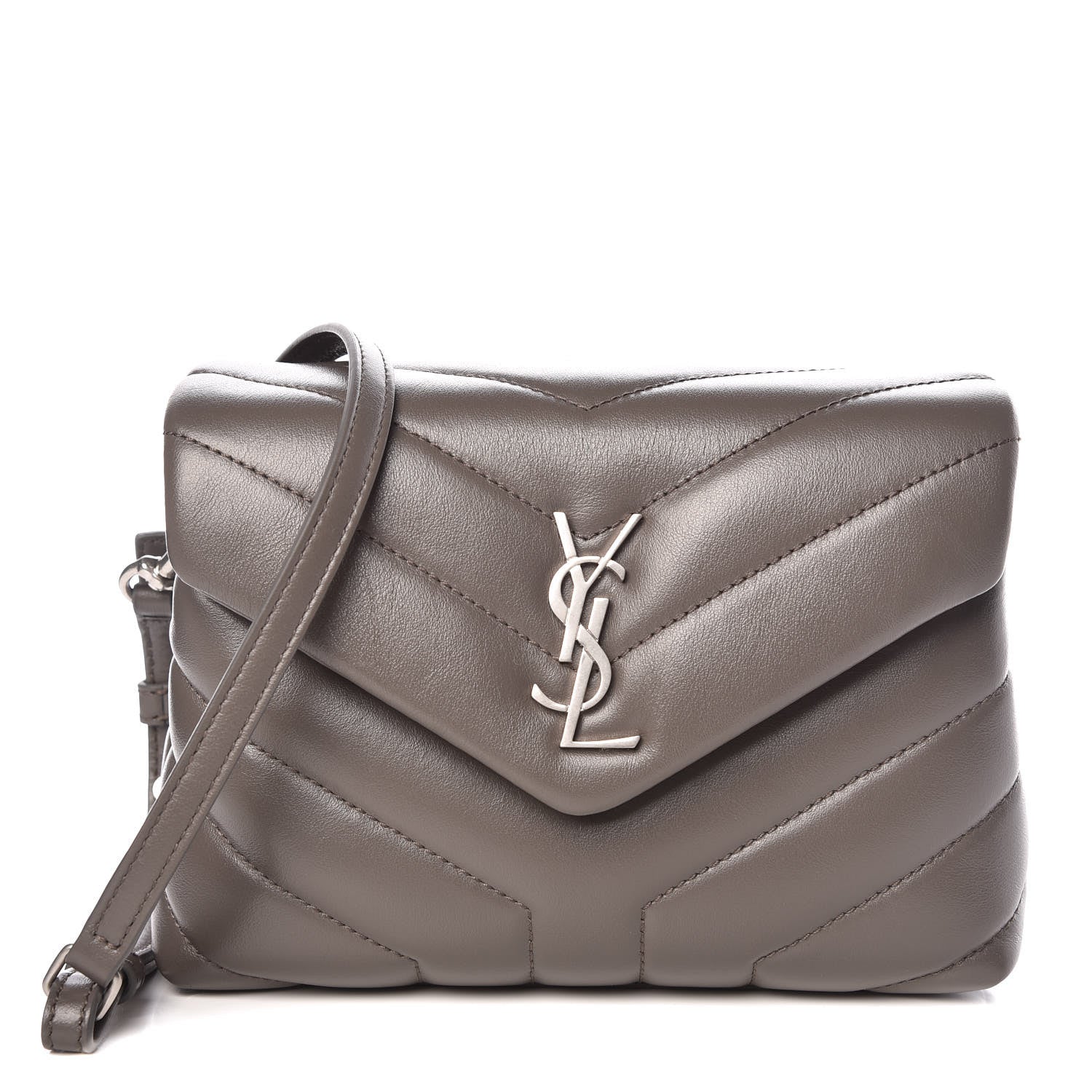 Saint Laurent Calfskin Y Quilted Monogram Toy Loulou Crossbody Bag Earth 1 of 10
