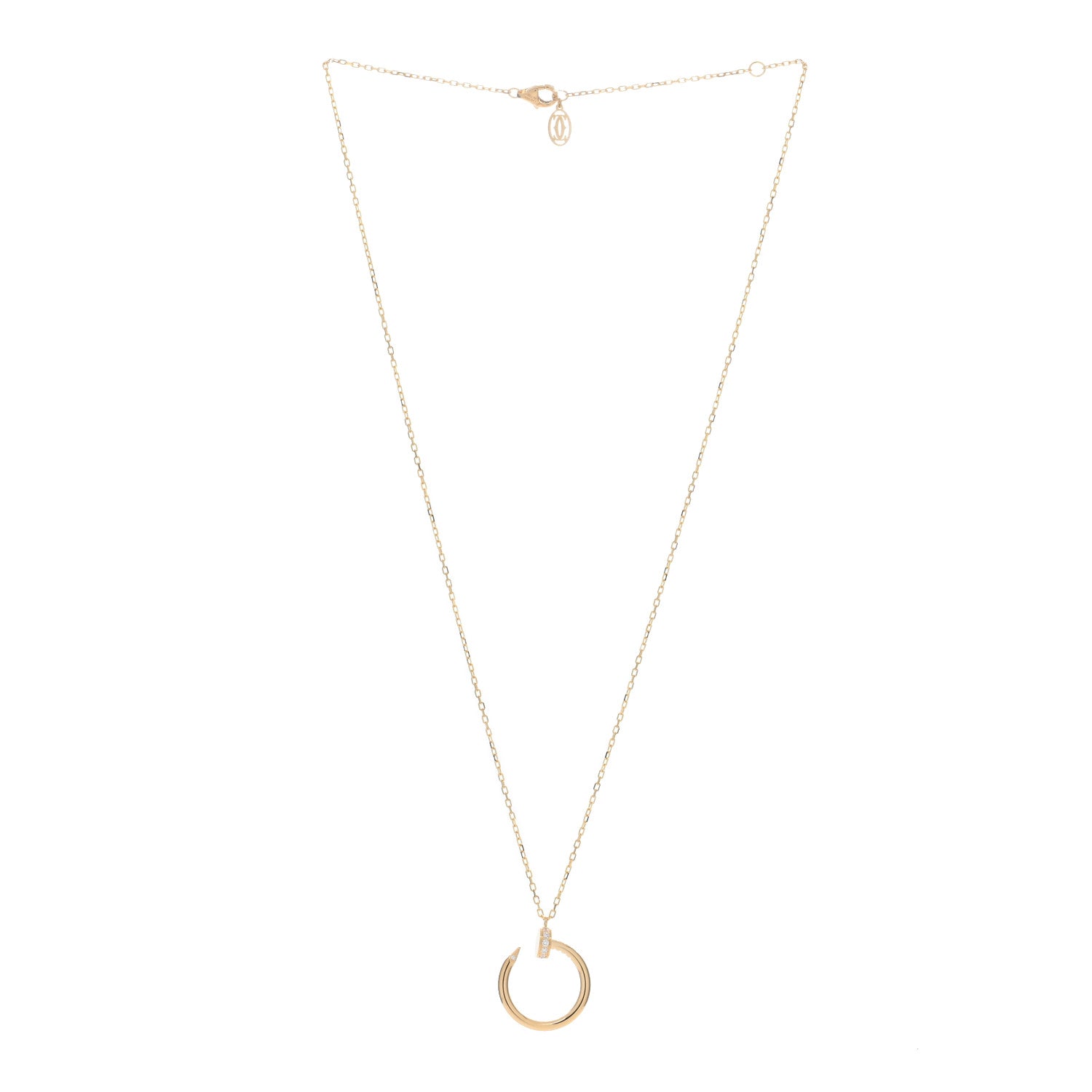 Cartier 18K Yellow Gold Diamond Juste Un Clou Pendant Necklace 2 of 5