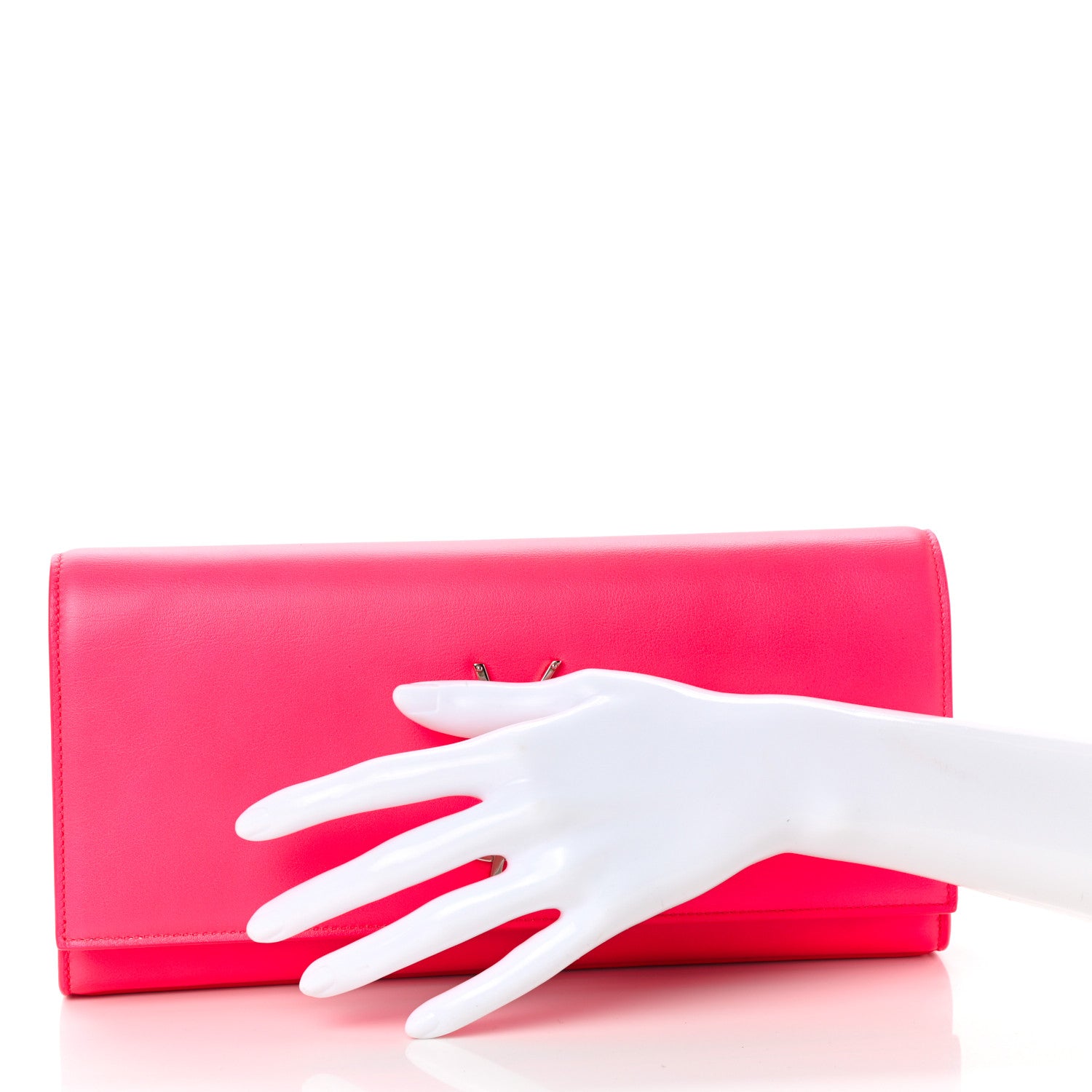 Saint Laurent Calfskin Classic Monogram Cassandre Clutch Lipstick Fuchsia 2 of 11